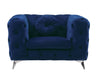 Atronia Blue Fabric Chair - U&U Home Budget Furniture (Carteret, NJ)