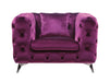 Atronia Purple Fabric Chair - U&U Home Budget Furniture (Carteret, NJ)