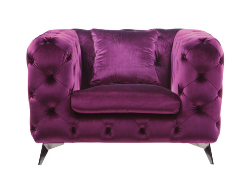 Atronia Purple Fabric Chair - U&U Home Budget Furniture (Carteret, NJ)