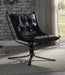 Carney Vintage Blue Top Grain Leather Accent Chair - U&U Home Budget Furniture (Carteret, NJ)