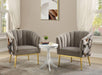 Colla Black Velvet & Gold Accent Chair - U&U Home Budget Furniture (Carteret, NJ)