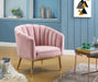 Colla Blush Pink Velvet & Gold Accent Chair - U&U Home Budget Furniture (Carteret, NJ)