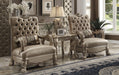 Dresden Bone Velvet & Gold Patina Chair & 1 Pillow - U&U Home Budget Furniture (Carteret, NJ)