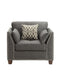 Laurissa Light Charcoal Linen Chair & 3 Pillows - U&U Home Budget Furniture (Carteret, NJ)