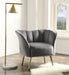 Reese Gray Velvet & Gold Accent Chair - U&U Home Budget Furniture (Carteret, NJ)