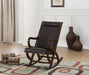 Triton Espresso PU & Walnut Rocking Chair - U&U Home Budget Furniture (Carteret, NJ)