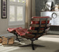 Gandy Antique Red Top Grain Leather Chair & Ottoman (2Pc Pk) - U&U Home Budget Furniture (Carteret, NJ)