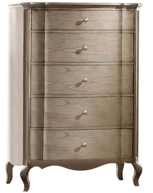 Acme Chelmsford 5-Drawer Chest in Antique Taupe 26056 - U&U Home Budget Furniture (Carteret, NJ)