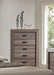 Acme Lyndon 5-Drawer Chest in Weathered Gray Grain 26026 - U&U Home Budget Furniture (Carteret, NJ)