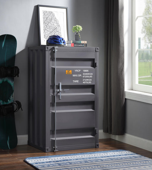 Cargo Gunmetal Chest (Single Door) - U&U Home Budget Furniture (Carteret, NJ)