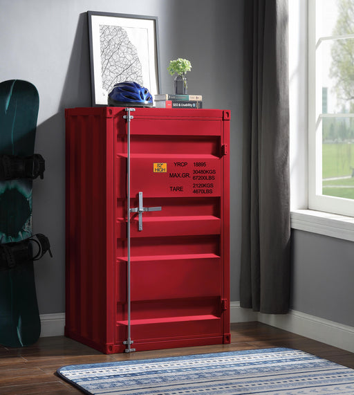 Cargo Red Chest (Single Door) - U&U Home Budget Furniture (Carteret, NJ)
