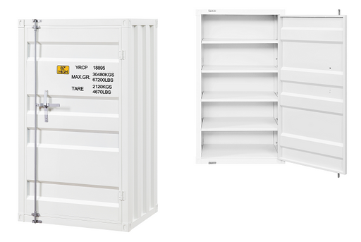 Cargo White Chest (Single Door) - U&U Home Budget Furniture (Carteret, NJ)