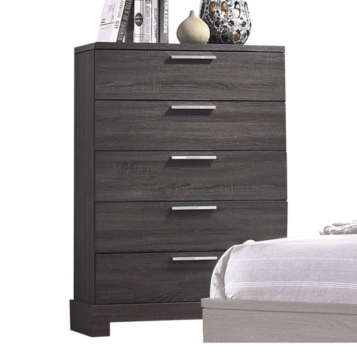 Lantha Gray Oak Chest - U&U Home Budget Furniture (Carteret, NJ)