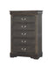 Louis Philippe Dark Gray Chest - U&U Home Budget Furniture (Carteret, NJ)
