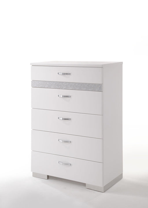 Naima II White High Gloss Chest - U&U Home Budget Furniture (Carteret, NJ)