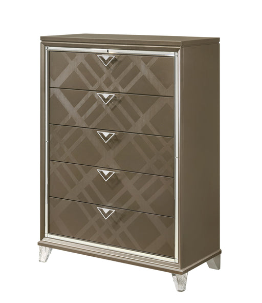 Skylar Dark Champagne Chest - U&U Home Budget Furniture (Carteret, NJ)