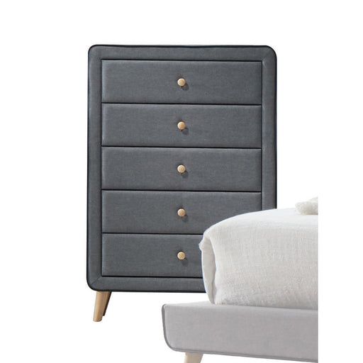 Valda Light Gray Fabric Chest - U&U Home Budget Furniture (Carteret, NJ)
