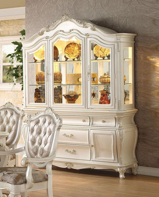 Acme Chantelle Buffet and Hutch in Pearl White 63544 - U&U Home Budget Furniture (Carteret, NJ)