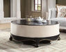 Sheridan Cream Fabric & Black Cocktail Table - U&U Home Budget Furniture (Carteret, NJ)