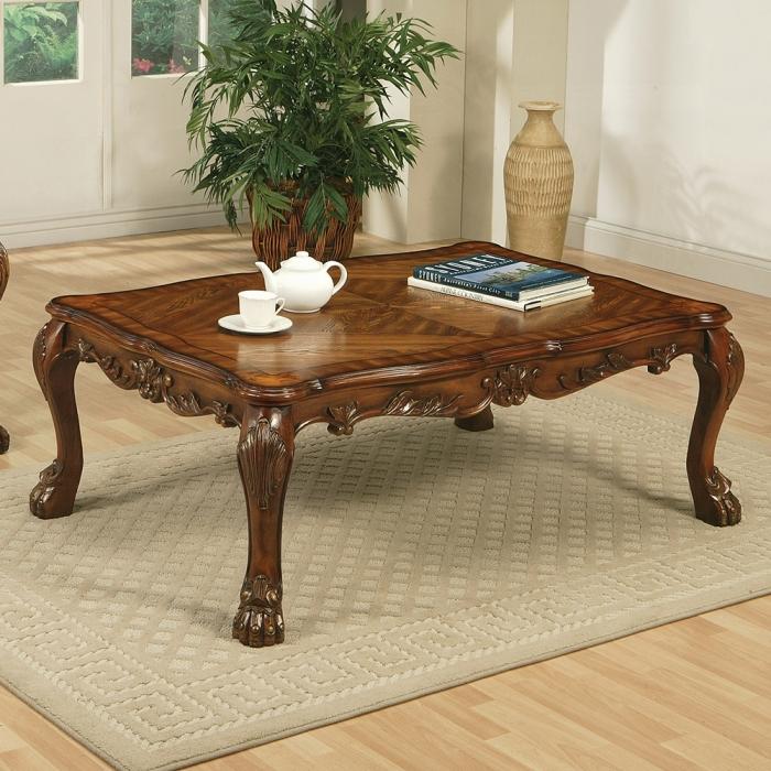 Dresden Cherry Oak Coffee Table - U&U Home Budget Furniture (Carteret, NJ)