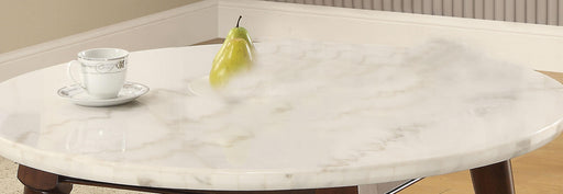 Gasha White Marble & Walnut Coffee Table - U&U Home Budget Furniture (Carteret, NJ)
