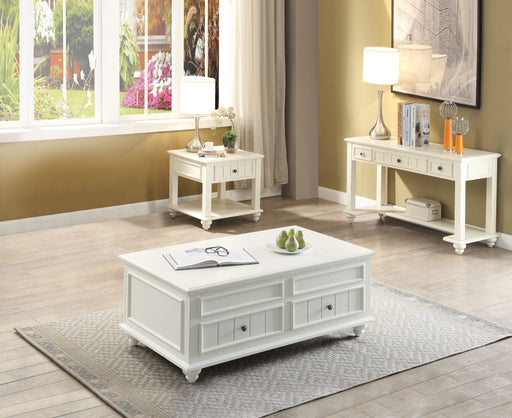 Natesa White Washed Coffee Table - U&U Home Budget Furniture (Carteret, NJ)
