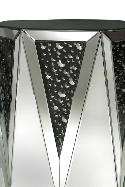 Noor Mirrored & Faux GemStones Coffee Table - U&U Home Budget Furniture (Carteret, NJ)