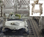 Versailles Bone White & Clear Glass Coffee Table - U&U Home Budget Furniture (Carteret, NJ)