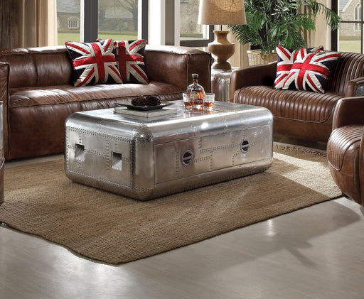 Brancaster Aluminum Coffee Table - U&U Home Budget Furniture (Carteret, NJ)