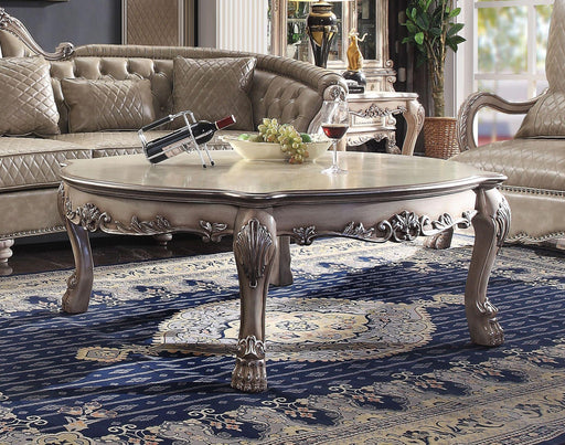 Dresden Vintage Bone White Coffee Table - U&U Home Budget Furniture (Carteret, NJ)