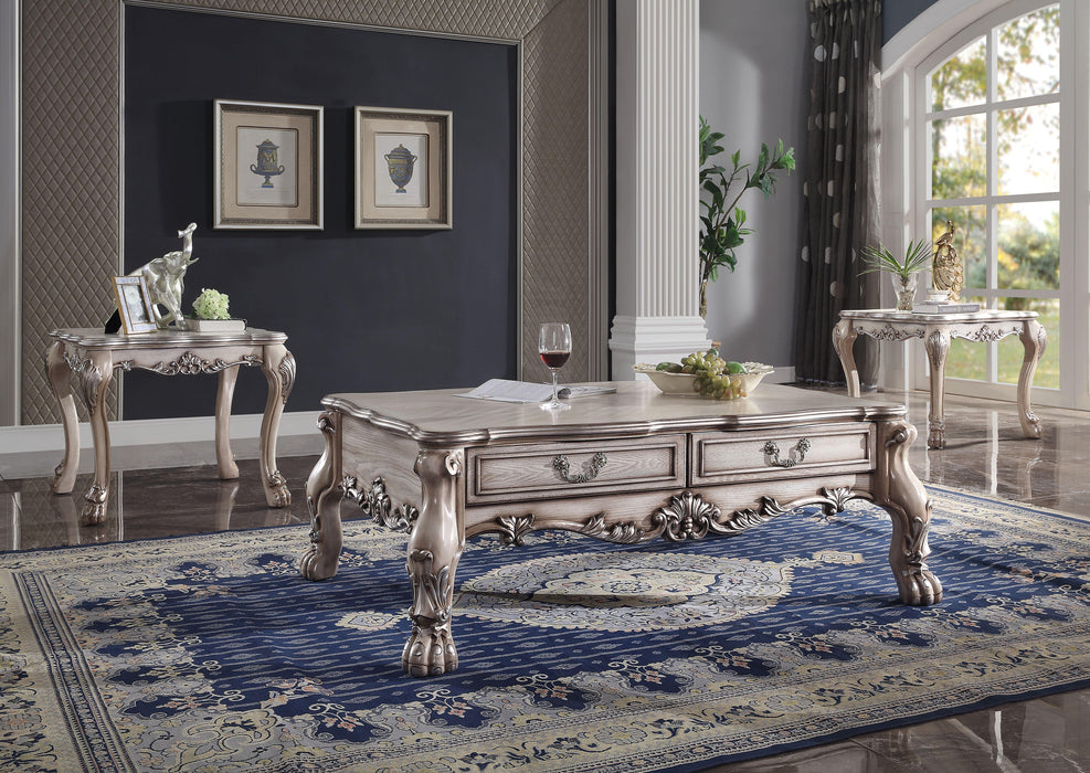 Dresden Vintage Bone White Coffee Table - U&U Home Budget Furniture (Carteret, NJ)