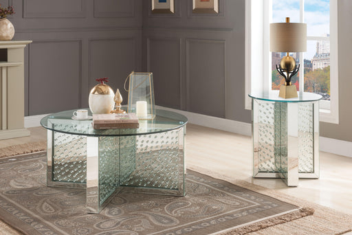 Nysa Mirrored & Faux Crystals Coffee Table - U&U Home Budget Furniture (Carteret, NJ)