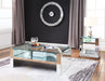 Nysa Mirrored & Faux Crystals Coffee Table - U&U Home Budget Furniture (Carteret, NJ)
