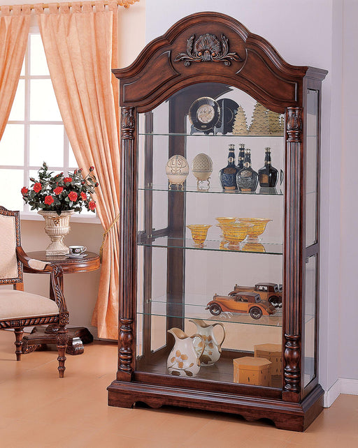 Denton Cherry Curio Cabinet - U&U Home Budget Furniture (Carteret, NJ)