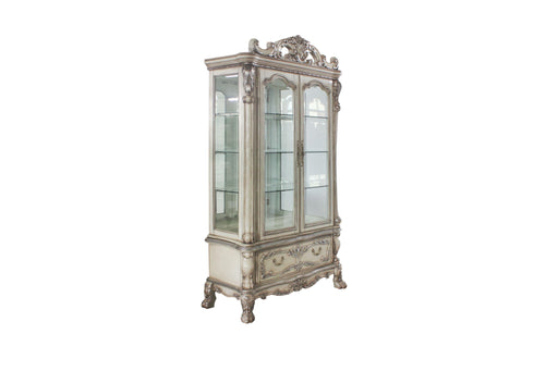 Dresden Vintage Bone White Curio Cabinet - U&U Home Budget Furniture (Carteret, NJ)