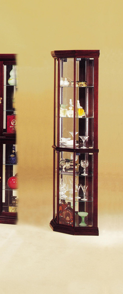 Huxley Cherry Curio Cabinet - U&U Home Budget Furniture (Carteret, NJ)