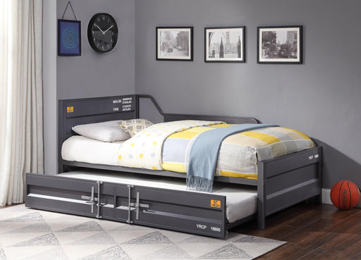 Cargo Gunmetal Daybed & Trundle (Twin Size) - U&U Home Budget Furniture (Carteret, NJ)