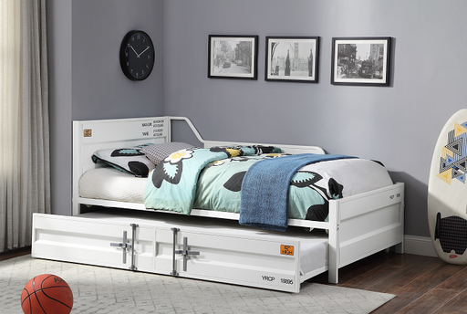 Cargo White Daybed & Trundle (Twin Size) - U&U Home Budget Furniture (Carteret, NJ)