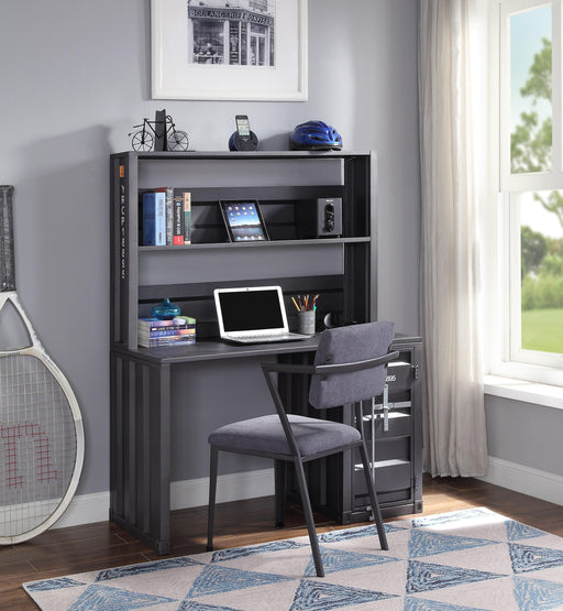 Cargo Gunmetal Desk & Hutch - U&U Home Budget Furniture (Carteret, NJ)