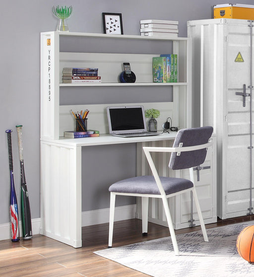 Cargo White Desk & Hutch - U&U Home Budget Furniture (Carteret, NJ)