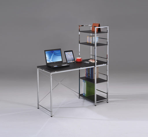 Elvis Black & Chrome Computer Desk - U&U Home Budget Furniture (Carteret, NJ)