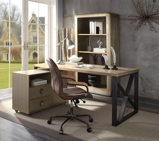 Jennavieve Gold Aluminum Desk - U&U Home Budget Furniture (Carteret, NJ)
