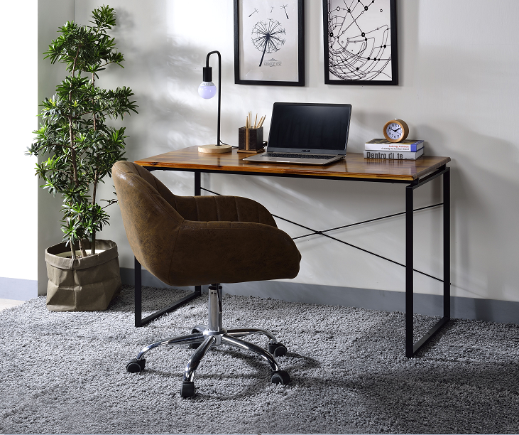 Jurgen Oak & Black Desk - U&U Home Budget Furniture (Carteret, NJ)
