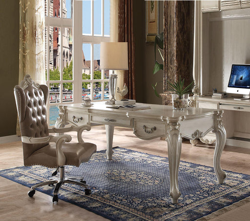 Versailles Bone White Computer Desk & Hutch - U&U Home Budget Furniture (Carteret, NJ)