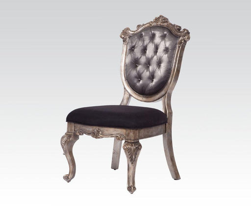 Acme Chantelle Button Tufted Back Seat Dining Side Chair (Set of 2) in Antique Platinum 60542 - U&U Home Budget Furniture (Carteret, NJ)