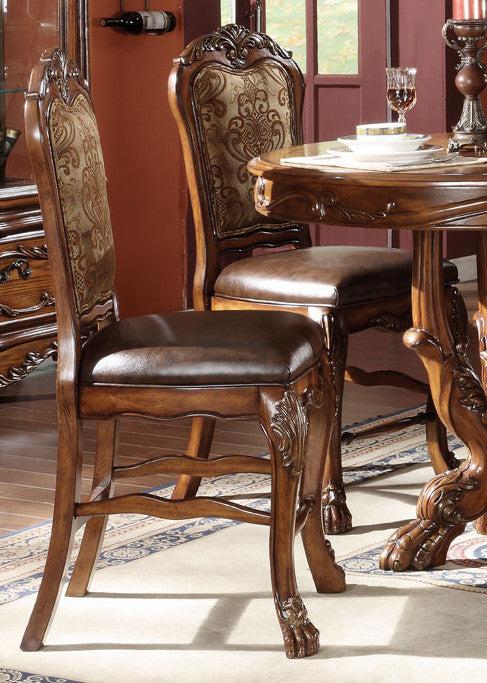Acme Dresden Counter Height Dining Chairs in Brown Cherry Oak 12162 (Set of 2) - U&U Home Budget Furniture (Carteret, NJ)