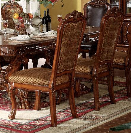 Acme Dresden Pedestal Dining Side Chairs in Brown Cherry Oak 12153 (Set of 2) - U&U Home Budget Furniture (Carteret, NJ)
