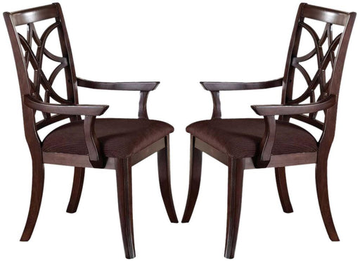 Acme Keenan Dining Arm Chairs (Set of 2) in Dark Walnut 60258 - U&U Home Budget Furniture (Carteret, NJ)