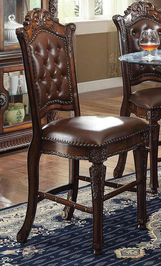 Acme Vendome Counter Height Chair with Tufted Back (Set of 2) in Cherry 62034 - U&U Home Budget Furniture (Carteret, NJ)