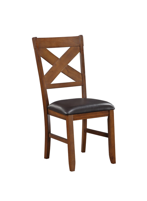 Apollo Espresso PU & Walnut Side Chair - U&U Home Budget Furniture (Carteret, NJ)